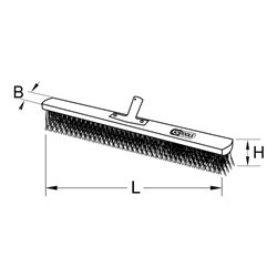 KS Tools BRONZEplus Besen, Runddraht, glatt, 300x70x100 mm