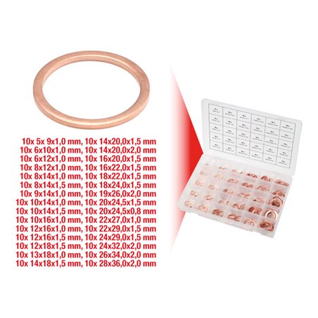 KS Tools Sortiment Kupfer-Dichtringe, M5-28, 300-teilig