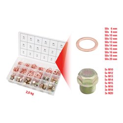 KS Tools Sortiment Ölwannenschrauben und -dichtringe, 534-teilig