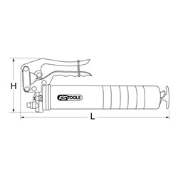 KS Tools Einhand-Fettpresse mit starrem Füllrohr, 350mm