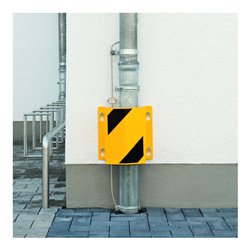 Moravia Rohrschutz klein 300 schwarz/gelb 300 x 292 x 230 mm mit Wandplatten