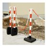 Moravia Klappbarer Kettenständer rot/weiß 50 x 900 mm mit 2 Kettenhaken und Fußplatte