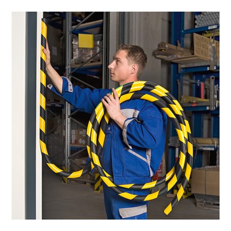 Moravia Prallschutz MORION Kreis Profilschutz 40 x 40 x 8 mm Länge 5000 mm gelb/schwarz