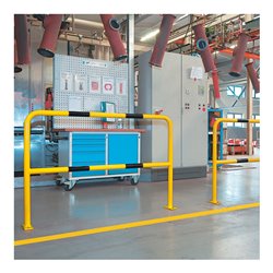 Moravia Schutzbügel aus Stahl für außen schwarz/gelb 1000 x 1000 mm zum Aufdübeln