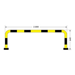 Moravia Rammschutz-Bügel Black Bull SWING für innen zum Aufdübeln 640 x 2000 mm