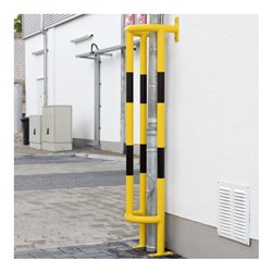 Moravia Rohrschutz Groß 1500 schwarz/gelb 1500 x 350 x 300 mm mit Boden/Wandplatten