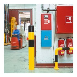 Moravia Rammschutz-Poller S Stahl schwarz/gelb 90 x 1600 mm