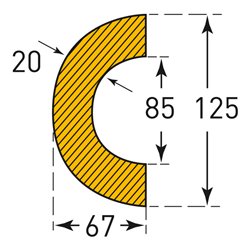 Moravia Prallschutz MORION Rohrschutz 85 für Rohre 70 - 100 mm gelb/schwarz magnetisch