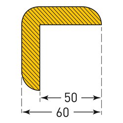 Moravia Prallschutz MORION Winkel Kantenschutz 60/60 mm Länge 1000 mm schwarz/gelb magnetisch