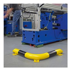 Moravia Eckrammschutz-Balken schwarz/gelb Rundrohr 76 x 3,0 mm Seitenlänge 638 mm