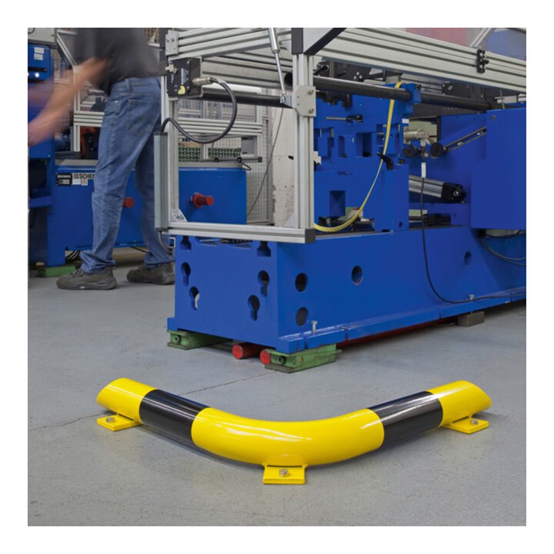 Moravia Eckrammschutz-Balken schwarz/gelb Rundrohr 76 x 3,0 mm Seitenlänge 638 mm