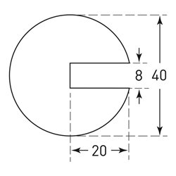 Moravia Prallschutz MORION Kreis Profilschutz 40 x 40 x 8 mm Länge 1000 mm weiß