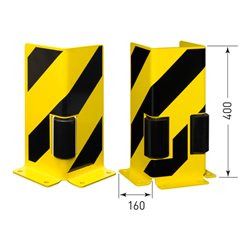 Moravia Anfahrschutz U-Profil mit Leitrolle schwarz/gelb 400 x 160 x 6 mm