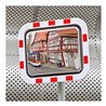 Moravia Verkehrsspiegel aus Edelstahl 600 x 800 mm Rahmen rot/weiß + Schelle