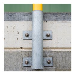 Moravia Schutzbügel für innen schwarz/gelb 1300 x 1500 mm Wandmontage mittels Einsteckhülse feuerverzinkt