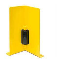 Moravia Anfahrschutz Winkel mit Leitrolle schwarz/gelb 400 x 160 x 6 mm