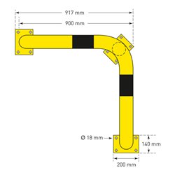 Moravia Eckrammschutz-Bügel Black Bull x L für außen 1200 x 900 x 900 mm zum Aufdübeln