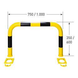 Moravia Rammschutz-Bügel Black Bull wegnehmbar für innen zum Aufdübeln 350 x 750 mm