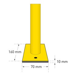 Moravia Schutzbügel aus Stahl für außen schwarz/gelb 1000 x 1500 mm zum Aufdübeln