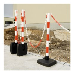 Moravia Kettenständer Set klappbar rot/weiß 4 Pfosten 50 x 900 mm + 10 m Kette 4 Stk.