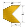 Moravia Prallschutz MORION Trapez Kantenschutz 40/40 mm Länge 1000 mm schwarz / gelb magnetisch