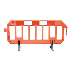 Moravia Kunststoff-Sperrgitter mit Antistolperfuß 2000 x 1000 x 50 mm orange + rot/weiß