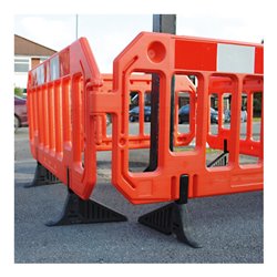 Moravia Kunststoff-Sperrgitter mit Antistolperfuß 2000 x 1000 x 50 mm orange + rot/weiß