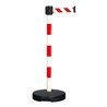 Moravia Gurt-Warnständer BASIC mit rot/weiß schraffiert Band Länge 3000 mm, 50 x 950 mm