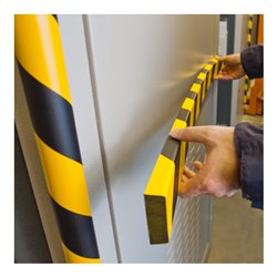 Moravia Prallschutz MORION Kreis Flächenschutz 32 x 40 x 1000 mm gelb/schwarz magnetisch