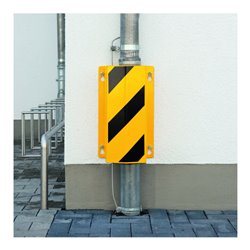 Moravia Rohrschutz klein 500 schwarz/gelb zur Wandmontage 500 x 292 x 230 mm