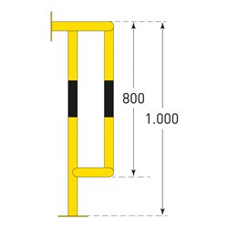 Moravia Rohrschutz Groß 1000 schwarz/gelb 1000 x 350 x 300 mm mit Boden/Wandplatten