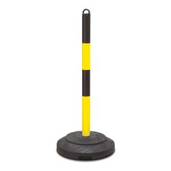 Moravia Kettenständer EXTERN 60 x 1000 mm schwarz/gelb + Ösenkappe und Recyclingfuß