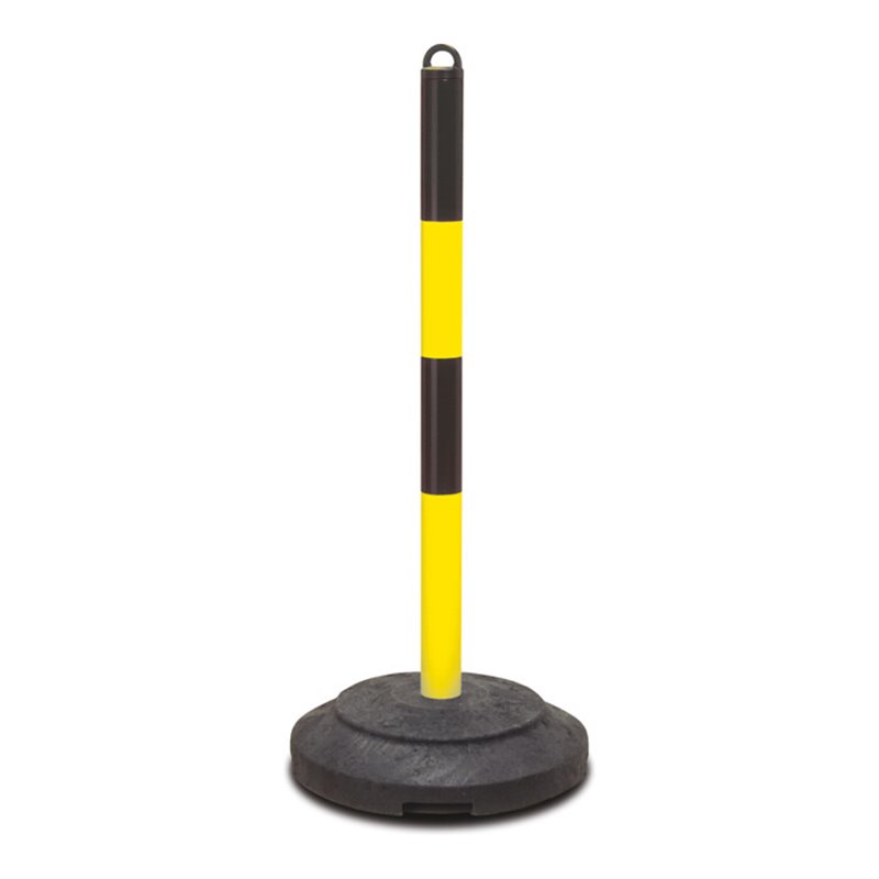 Moravia Kettenständer EXTERN 60 x 1000 mm schwarz/gelb + Ösenkappe und Recyclingfuß