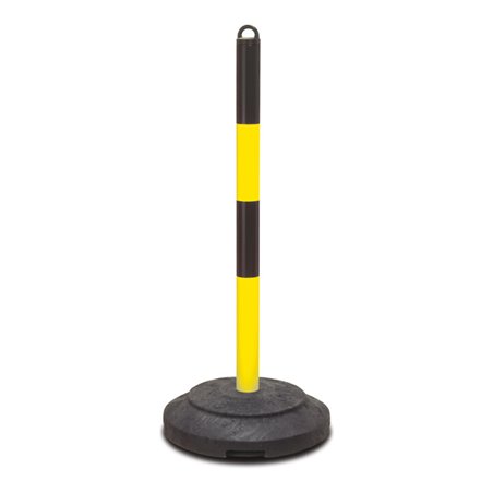 Moravia Kettenständer EXTERN 60 x 1000 mm schwarz/gelb + Ösenkappe und Recyclingfuß