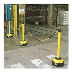 Moravia Ketten-Warnständer MORION Pfostenfarbe gelb 60 x 975 mm Fuß schwarz/gelb