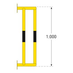 Moravia Rohrschutz Groß 1000 schwarz/gelb 1000 x 350 x 300 mm mit Wandplatten