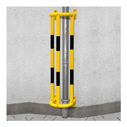 Moravia Rohrschutz Groß 1500 schwarz/gelb 1500 x 350 x 300 mm mit Wandplatten