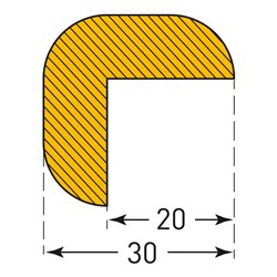 Moravia Prallschutz MORION Winkel Kantenschutz 30/30 mm Länge 1000 mm schwarz/gelb magnetisch