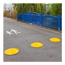 Moravia Topstoper aus Recycling, Richtgeschwindigkeit 30 kmh, gelb, D 500, H 70 mm