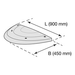 Moravia Fahrbahnschwelle SafeRide-75 Abschlusselement mit Zapfen schwarz 900 x 450 x 75 mm