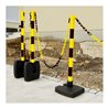 Moravia Kettenständer Set klappbar schwarz/gelb 4 Pfosten 50 x 900 mm + 10 m Kette 4 Stk.