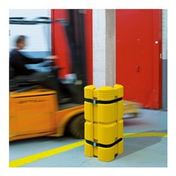 Moravia Säulenschutz aus PE gelb 1100 mm hoch für Rechtecksäulen Seitenlänge 200-300 mm