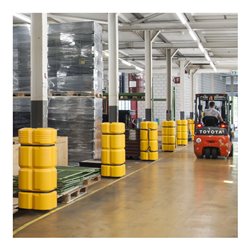 Moravia Säulenschutz aus PE gelb 1100 mm hoch für Rechtecksäulen Seitenlänge 200-300 mm