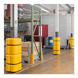 Moravia Säulenschutz aus PE gelb 1100 mm hoch für Rechtecksäulen Seitenlänge 200-300 mm