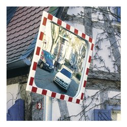 Moravia Verkehrsspiegel aus Sekuritglas 400 x 600 mm mit Heizung + 76er Schelle