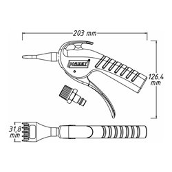 HAZET Ausblaspistole, geräuscharm mit breiter Flachdüse 9040P-5