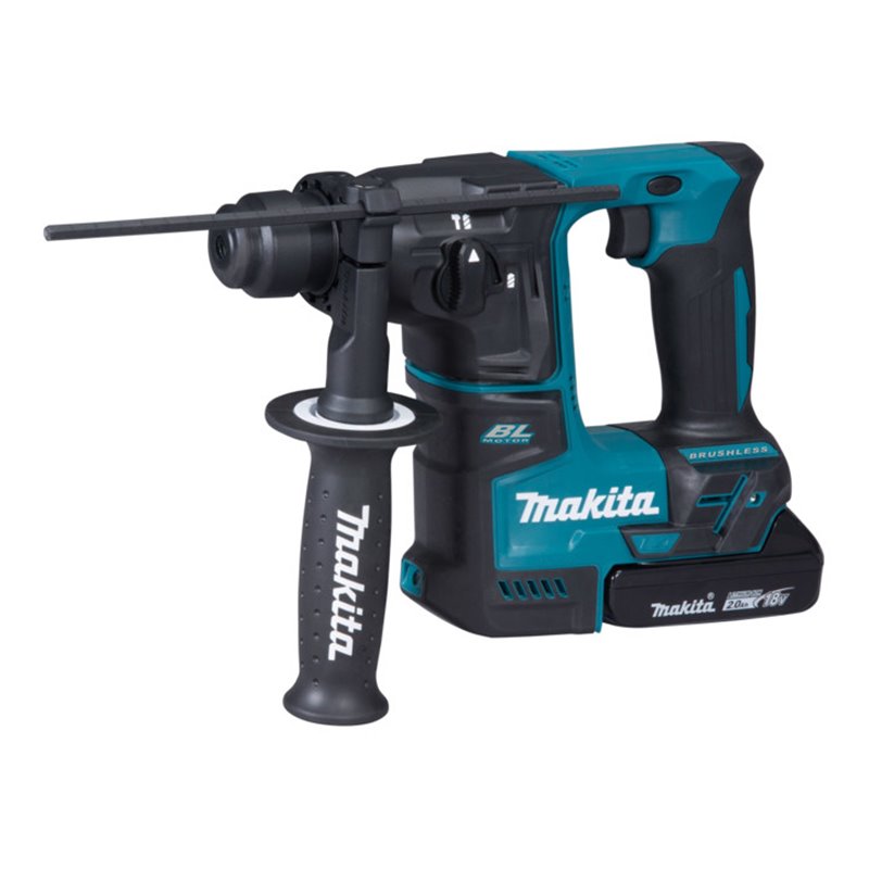 Makita Akku-Bohrhammer für SDS-PLUS 18 V / 2,0 Ah, 2 Akkus + Ladegerät im MAKPAC DHR171RAJ