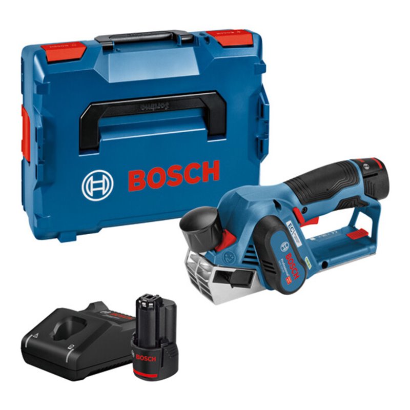 Bosch Akku-Hobel GHO 12V-20 mit 2 x 3,0 Ah Li-Ion Akku L-BOXX