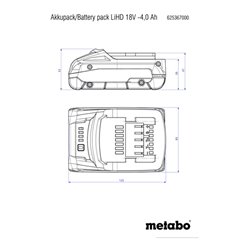 METABO Akkupack LiHD, Akkukapazität: 4Ah