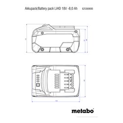 METABO Akkupack LiHD, Akkukapazität: 8Ah